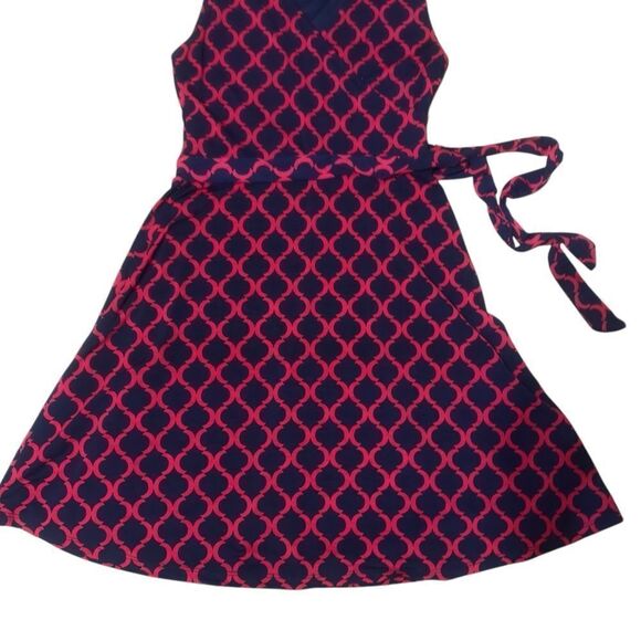 41 Hawthorn Red Navy V-Neck Sleeveless Dress SMALL - Picture 5 of 12